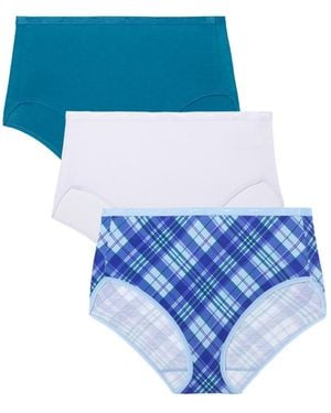 Avenue Woman Within Within Modern Cotton Spandex Brief 3-pack - Blue