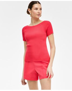 INC International Concepts Short-sleeve Sweater - Red