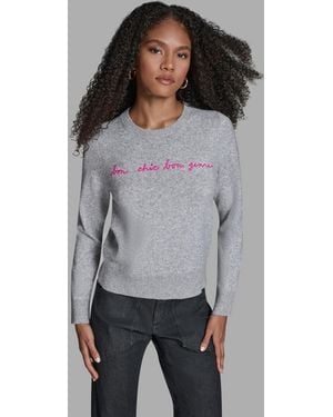 BCBGMAXAZRIA Bon Chic Genre Long Sleeve Sweater - Gray