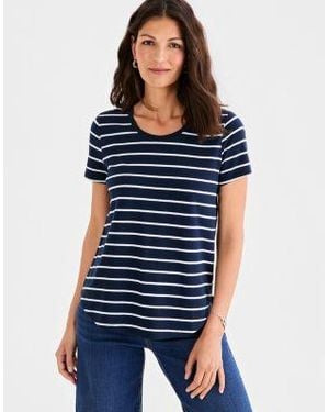 Style & Co. Style Co Printed Short Sleeve Crewneck T Shirt Macys Exclusive - Blue