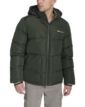 Champion Puffer With Hood Jacket - Green