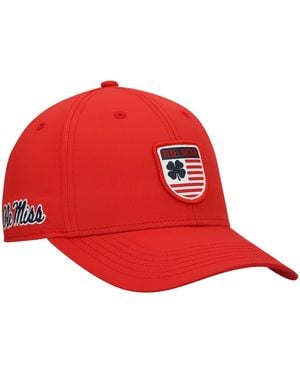 Black Clover Ole Miss Rebels Nation Shield Snapback Hat - Red