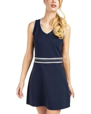 Elle Collection Drop-waist A-line V-neck Dress - Blue