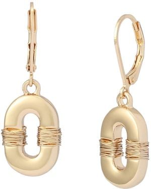 Robert Lee Morris Oval Link Drop Earrings - Metallic
