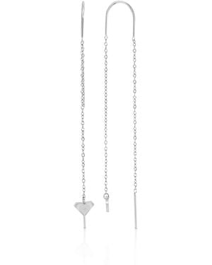 Roxy Waterproof Yellow 65mm Triangular Heart Palm Tree Threader Earrings - White