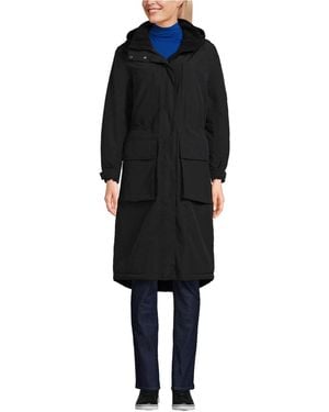 Lands' End Tall Squall Waterproof Insulated Winter Stadium Maxi Coat - Black