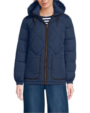 Lands' End Featherfree Insulated Diamond Quilted Jacket - Blue