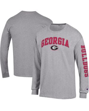 Champion Georgia Bulldogs Arch Over Logo 2-hit Long Sleeve T-shirt - Gray