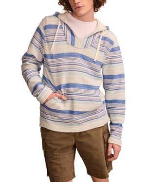 Lucky Brand Stripe Baja Sweatshirt - Gray