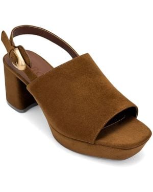 Aerosoles Pearl Platform Block Heel Sandals - Brown