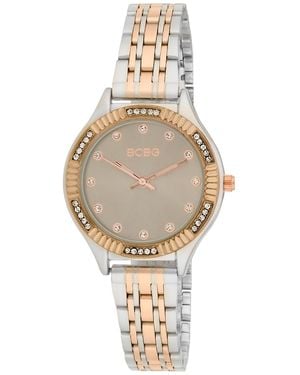 BCBGMAXAZRIA Quartz Round Silver Stainless Steel Watch 33mm - Metallic