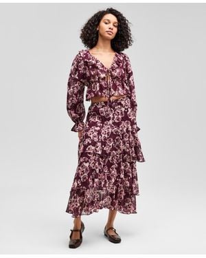 And Now This Tiered Ruffle Midi Skirt