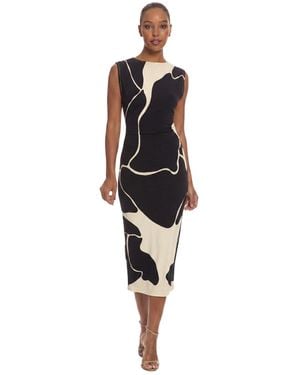Donna Morgan Crewneck Midi Dress - Black