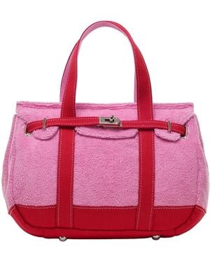 Sunwin Madaket Terry And Cotton Canvas Small Tote Handbag - Pink