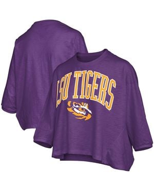 Pressbox Lsu Tigers Midi Arch Over Logo Oversized T-shirt - Purple