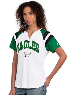 Starter White Philadelphia Eagles Game On Notch Neck T-shirt