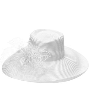 August Accessories Romantic Profile Hat - White