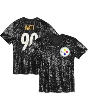 Outerstuff T.j. Watt Pittsburgh Steelers Player Name Number V-neck Fashion Jersey - Black