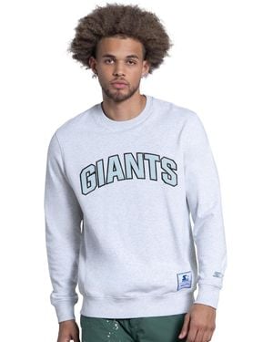 Starter Ash New York Giants Faceoff Fleece Sweatshirt - Blue