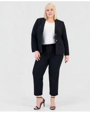 Kasper Plus Size Blazer Straight Leg Pants - Black