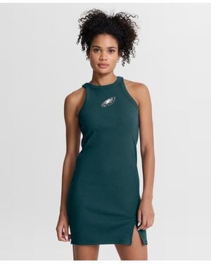 Fanatics Midnight Philadelphia Eagles Push Beyond Tri-blend Ribbed Sleeveless Dress - Green