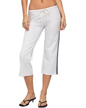 Edikted Milene Contrast Terry Capri Pants - White
