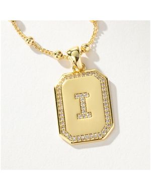 UNCOMMON JAMES 14k Gold-plated Cubic Zirconia Sur 2.0 Initial Necklace - Metallic
