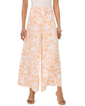 Vince Camuto Printed Wide-leg Pull-on Pants - Pink