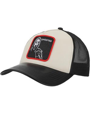 Ghostface Character Art White Trucker Hat - Black