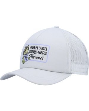 RVCA Wish You Were Here Foam Trucker Snapback Hat - White