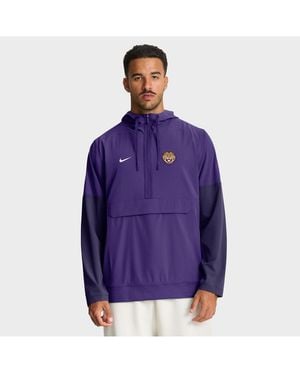 Nike Lsu Tigers Anorak Half-zip Hoodie Jacket - Purple