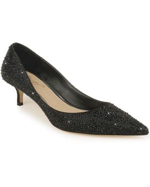 Badgley Mischka Frenchie Kitten Heel Evening Pumps - Black