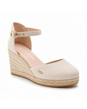 VISCATA Estartit Canvas Espadrille Wedges - White
