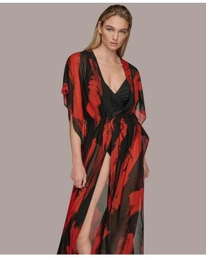 Donna Karan Donna Karan Tie-front Maxi Kaftan - Red