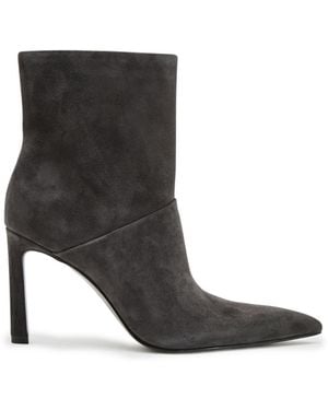 Reiss Jessica Suede Pointed-toe High-heel Booties - Black