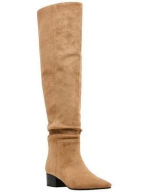 Madden Girl Elite Block Heel Over The Knee Slouch Boots Regular Wide Calf - Brown