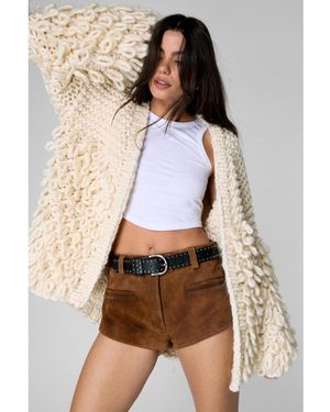 Nasty Gal Extreme Loopy Cardigan - Brown