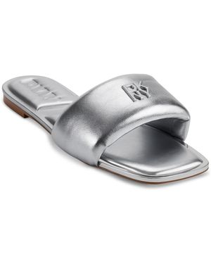 DKNY Drea Logo Slide Sandals - Gray