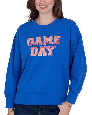 Ruby Rd. Petite Game Day Graphic Terry Sweatshirt - Blue