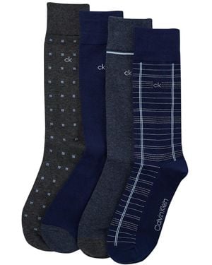 Calvin Klein Rayon Dress Crew Socks - Blue