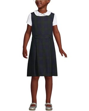 Lands' End School Uniform Girls Plaid Sweater Top Of Knee - Black