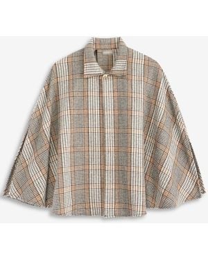 Style & Co. Plaid Houndstooth Topper - Brown
