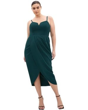 City Chic Sassy Tulip Midi Dress - Green