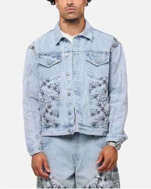 Saint Morta Poison Ivy Panel Denim Jacket - Blue
