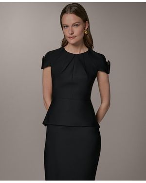 Donna Karan Crewneck Peplum Top - Black