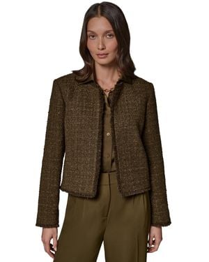 Donna Karan Petite Cropped Open-front Jacket - Brown