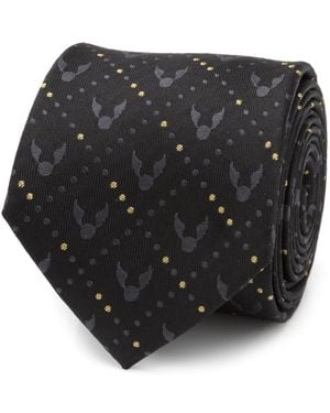 Harry Potter Golden Snitch Silk Tie - Black