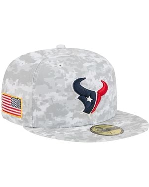 KTZ Houston Texans 2025 Salute To Service Fan Pack 59fifty Fitted Hat - White