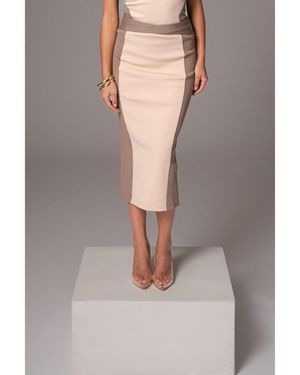 JLUXLABEL Celebration Colorblock Midi Skirt - Gray