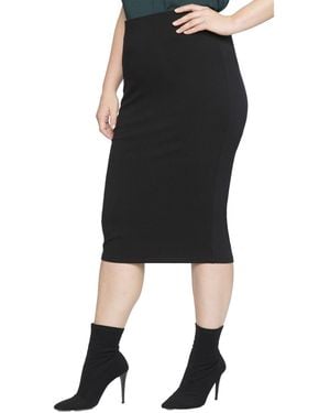 Eloquii Plus Size Knit Column Skirt - Black